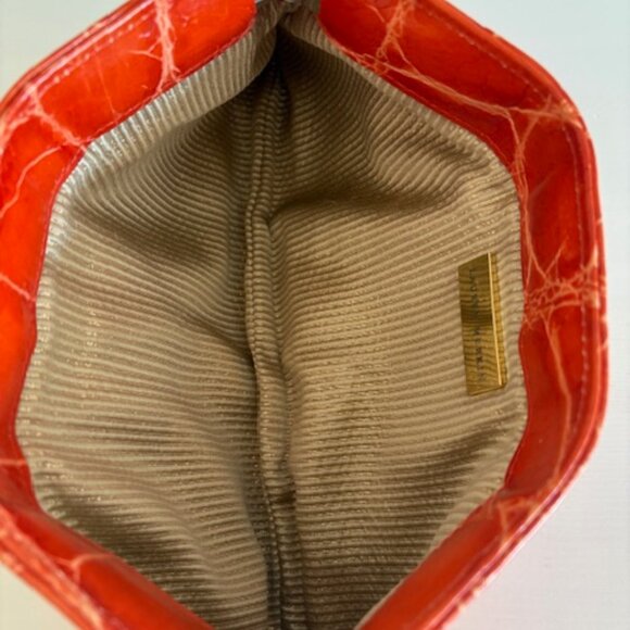 Lauren Merkin Orange Leather Clutch - Picture 4 of 5